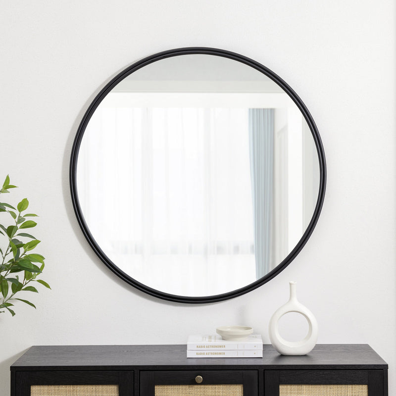 36" Double Ribbed Frame Mirror Mirrors Walker Edison 