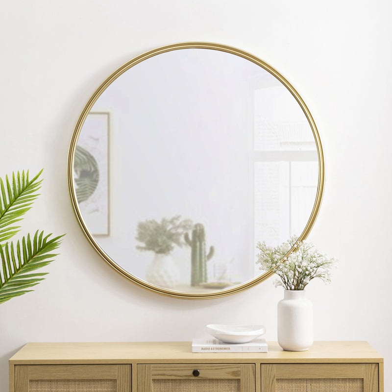 36" Double Ribbed Frame Mirror Mirrors Walker Edison 