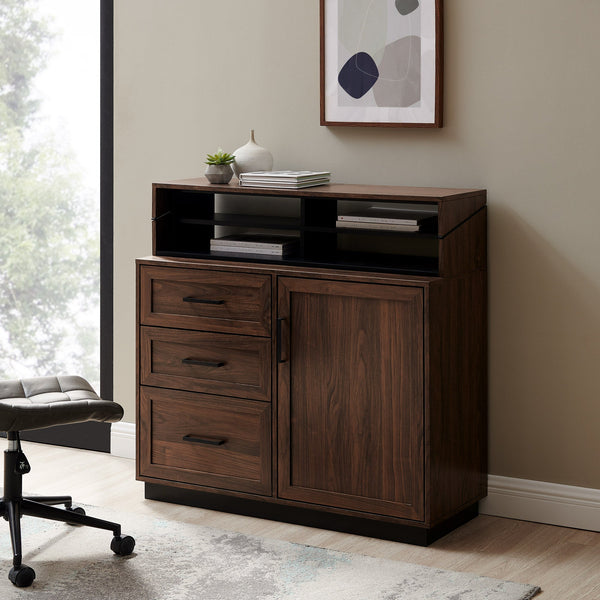 40" 3-drawer Wood Secretary Desk Desks Walker Edison Dark Walnut 