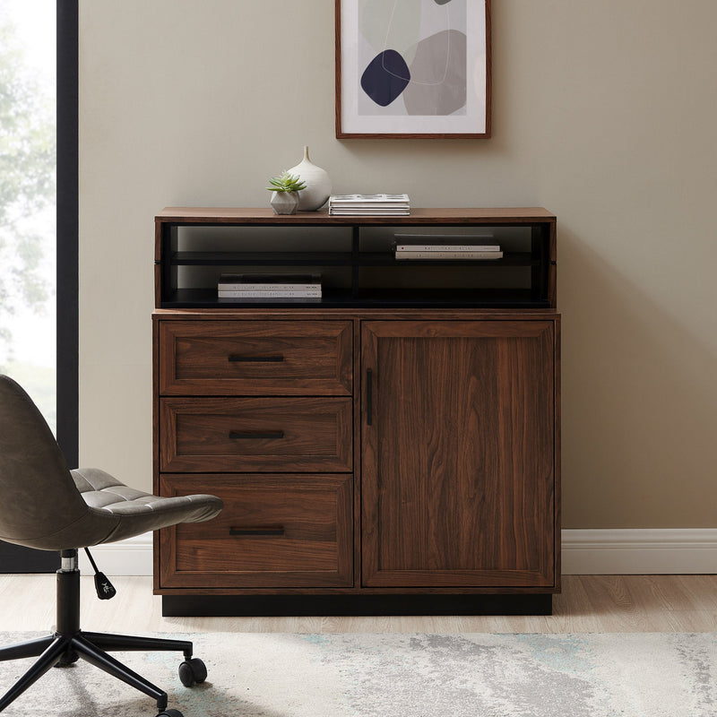 Flash Furniture Home Office Writing Computer Desk with Drawer - Table Desk  for Writing and Work, Black/Walnut