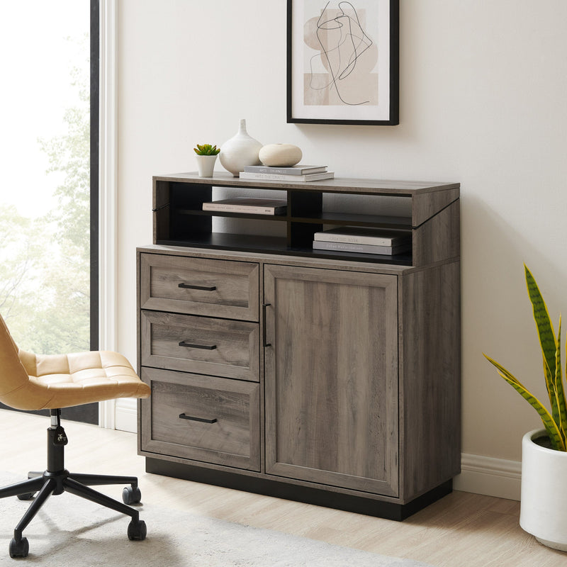 40" 3-drawer Wood Secretary Desk Desks Walker Edison Grey Wash 
