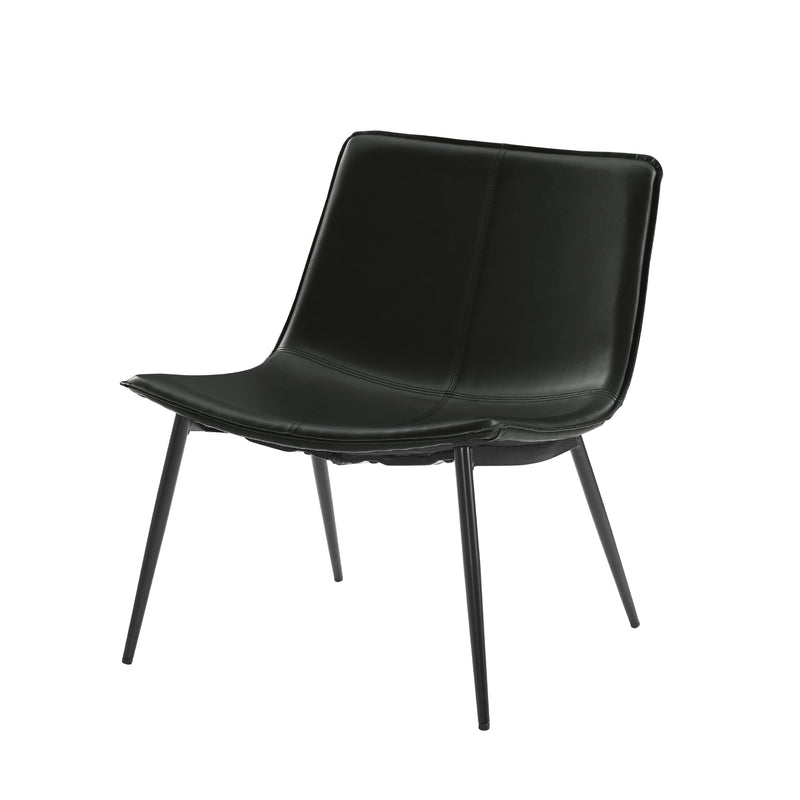 Modern Armless Faux Leather Lounge Chair Walker Edison 