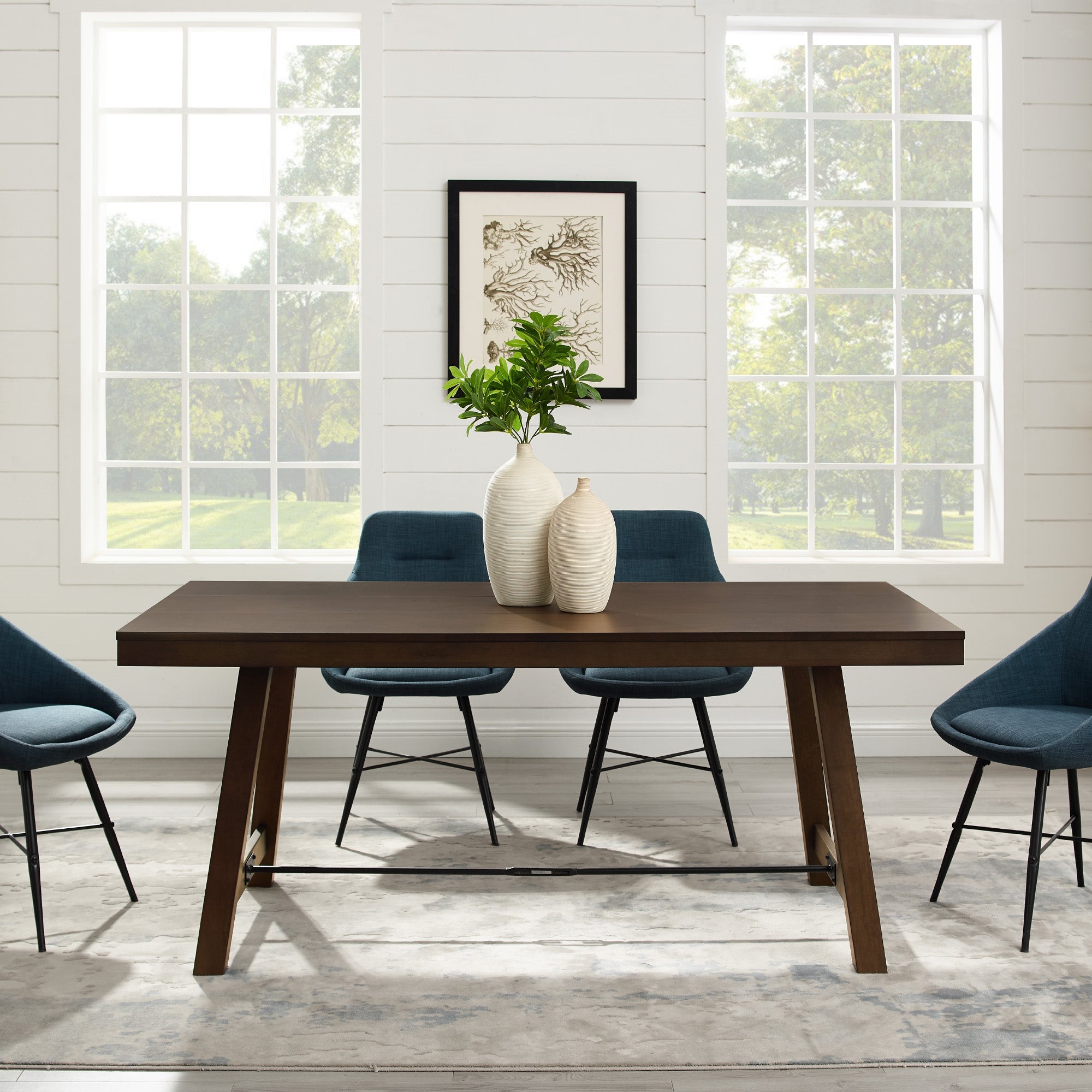 70-Inch Modern Wood Trestle Dining Table | Walker Edison