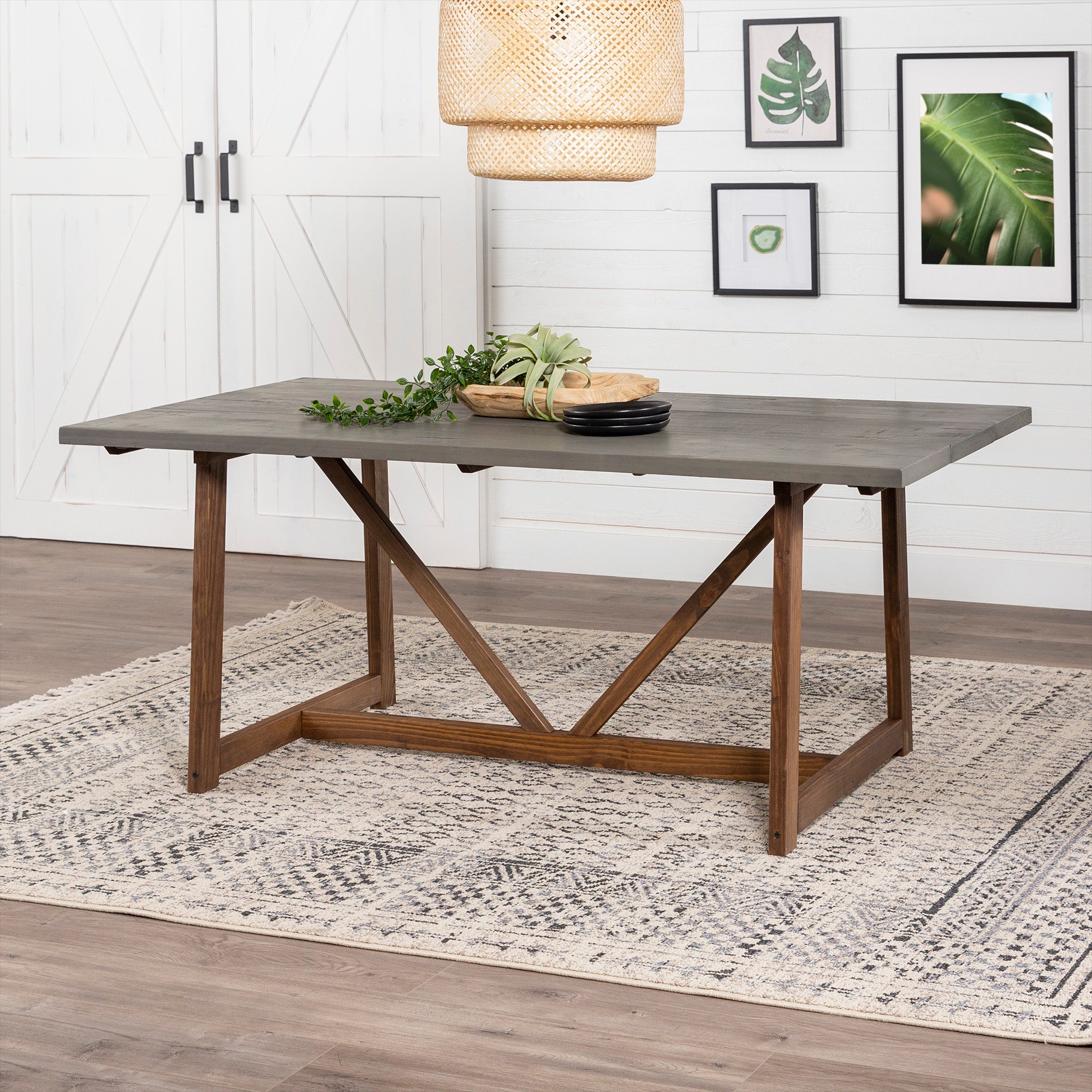 Brennan Solid Wood Trestle Dining Table – Walker Edison