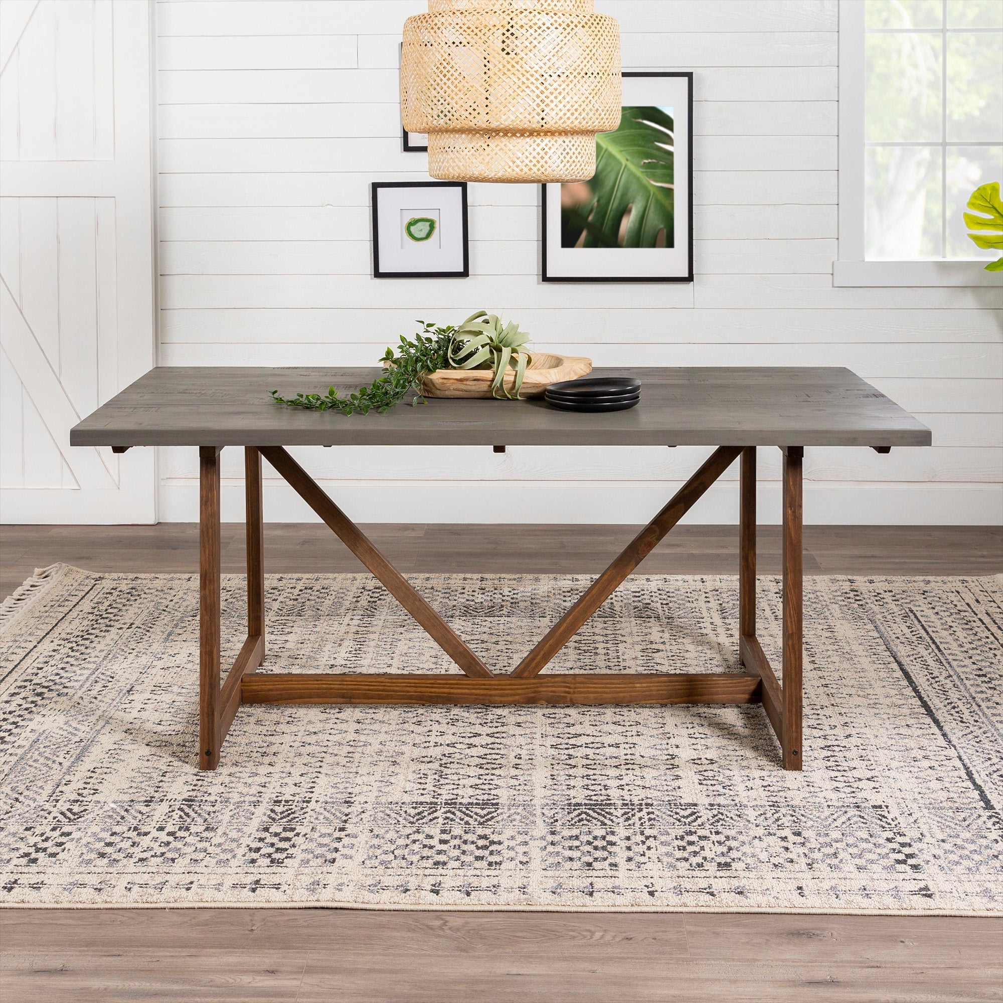 Brennan Solid Wood Trestle Dining Table – Walker Edison