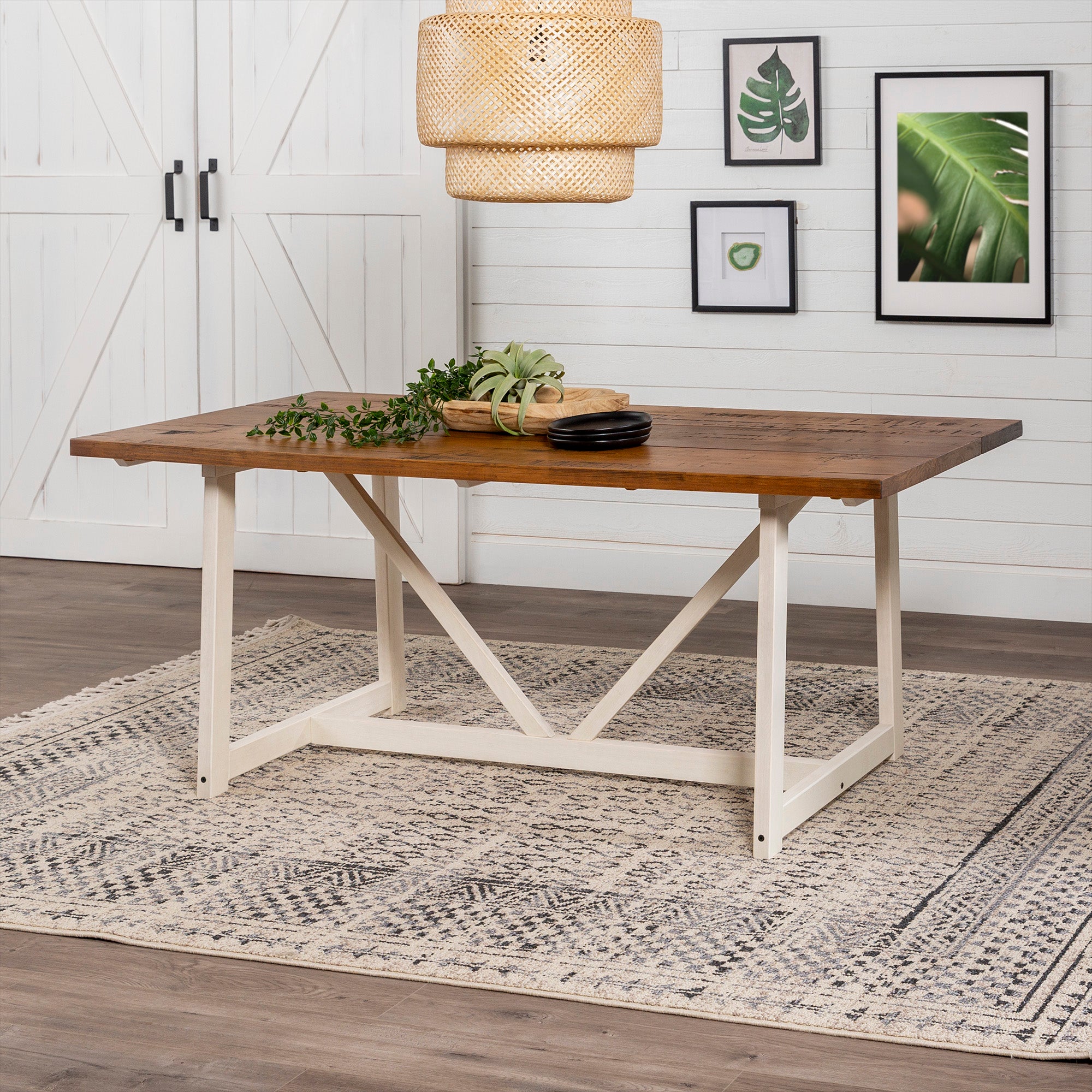 Brennan Solid Wood Trestle Dining Table – Walker Edison