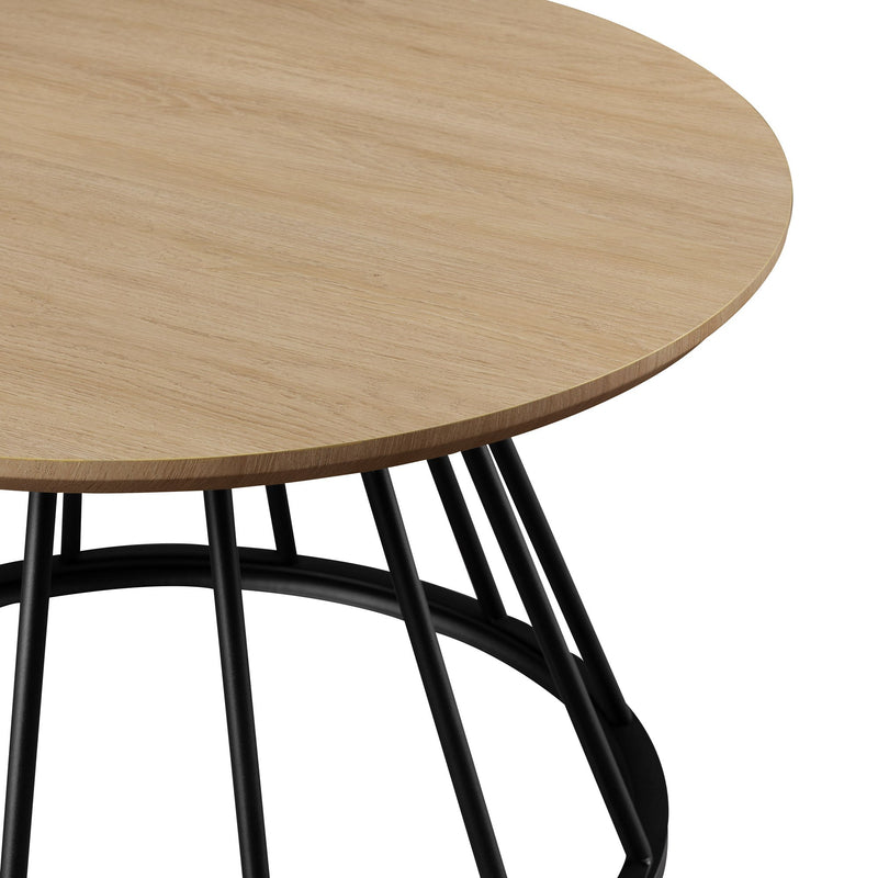 Modern Round Coffee Table with Metal Base Walker Edison 