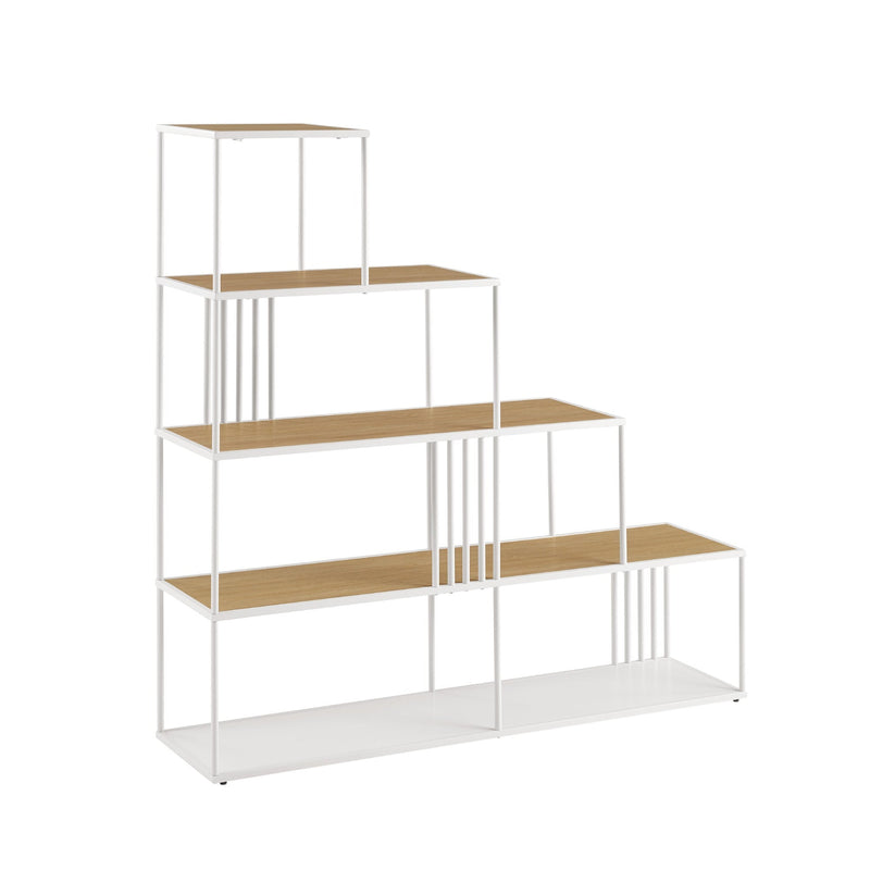 Minimalist Divider Bookshelf with Slats Bookcases & Standing Shelves Walker Edison 