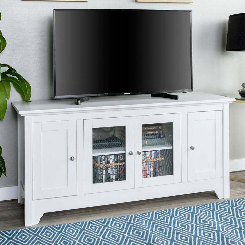 Carver 52" Transitional Wood Glass TV Stand Living Room Walker Edison 