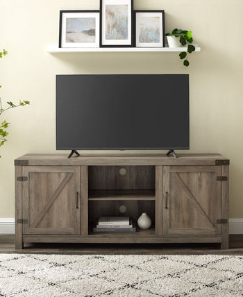 70" Modern Farmhouse Barn Door TV Stand