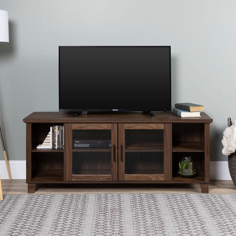 Columbus 58" TV Stand with Middle Doors Living Room Walker Edison 