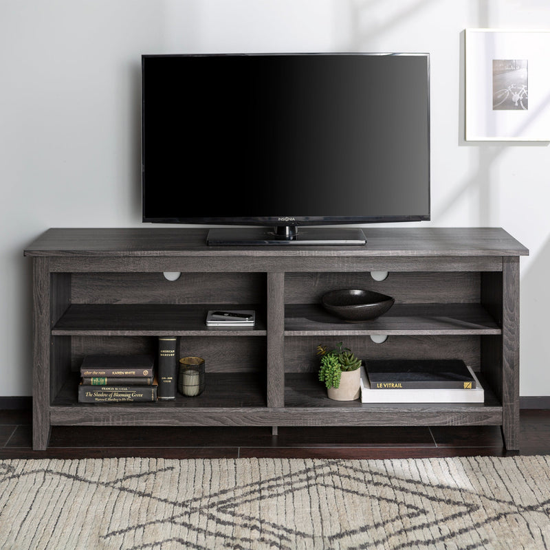 58" Simple Wood TV Stand Living Room Walker Edison 