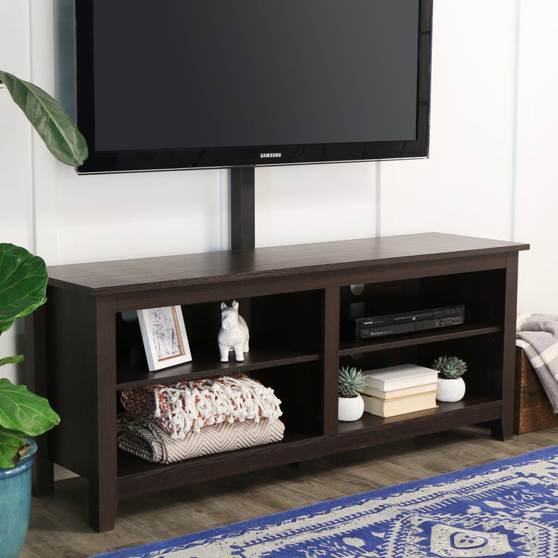 Simple Wood TV Stand with Mount Living Room Walker Edison 
