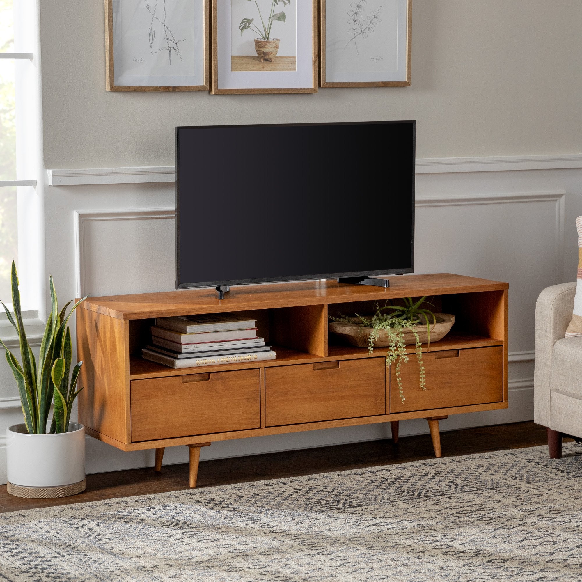 Sloane 3-Drawer Solid Wood TV Console – Walker Edison