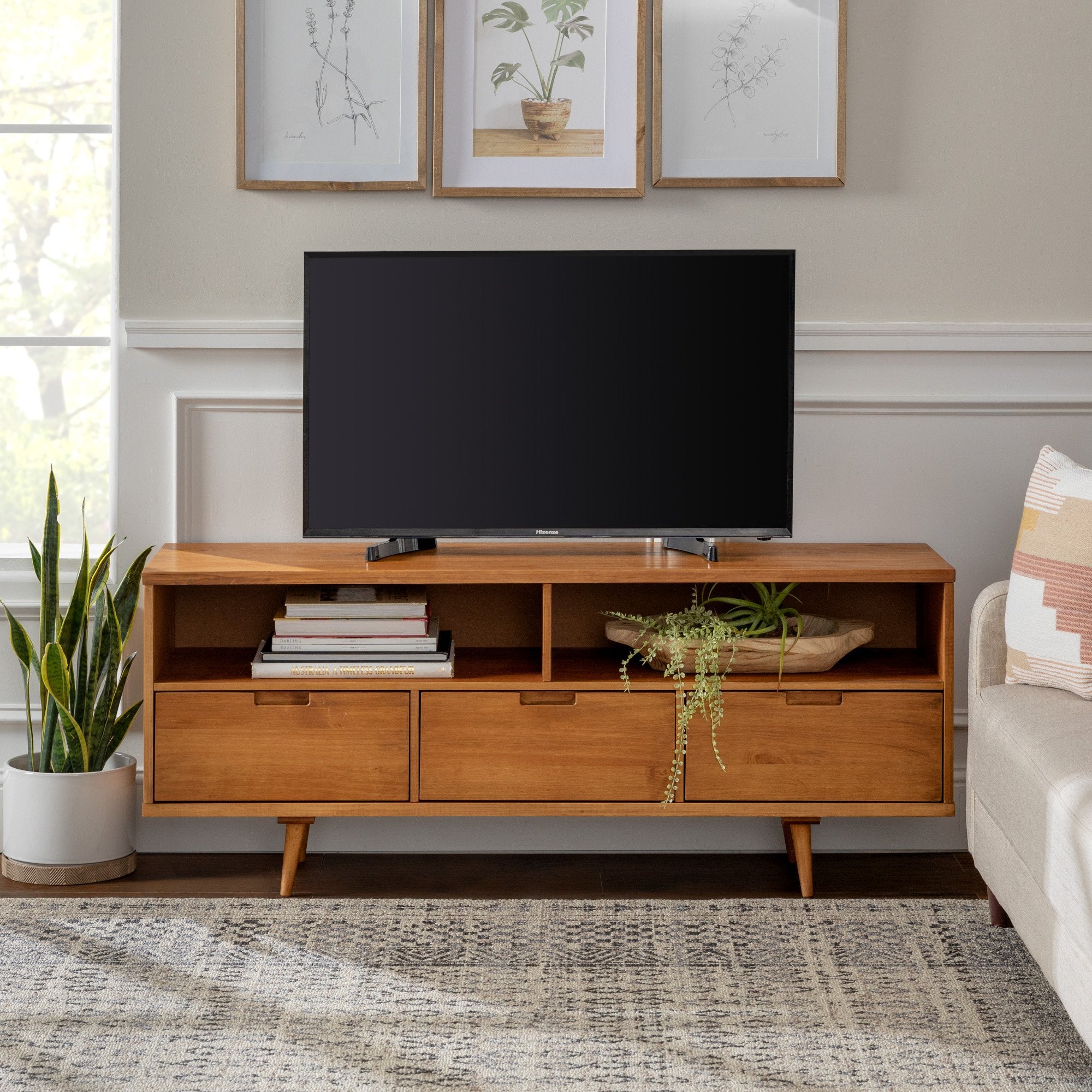 Sloane 3-Drawer Solid Wood TV Console – Walker Edison