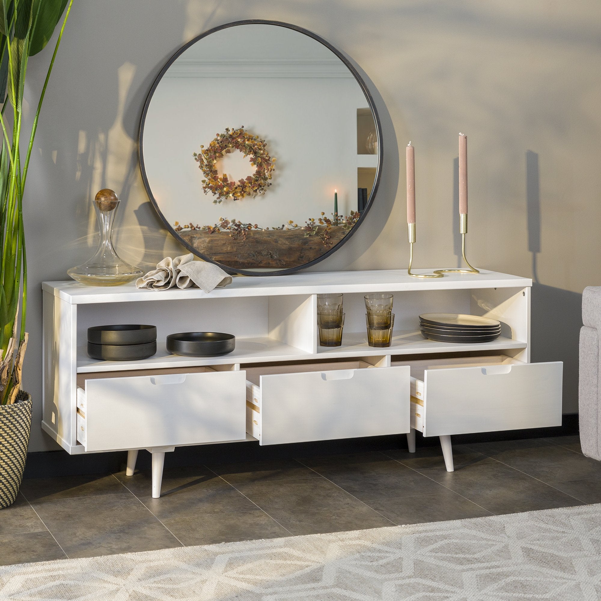 Ivy 3-Drawer Solid Wood TV Console | Walker Edison