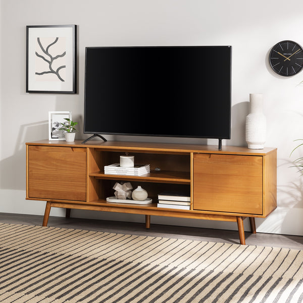 Adair 70" Solid Wood TV Stand Living Room Walker Edison 