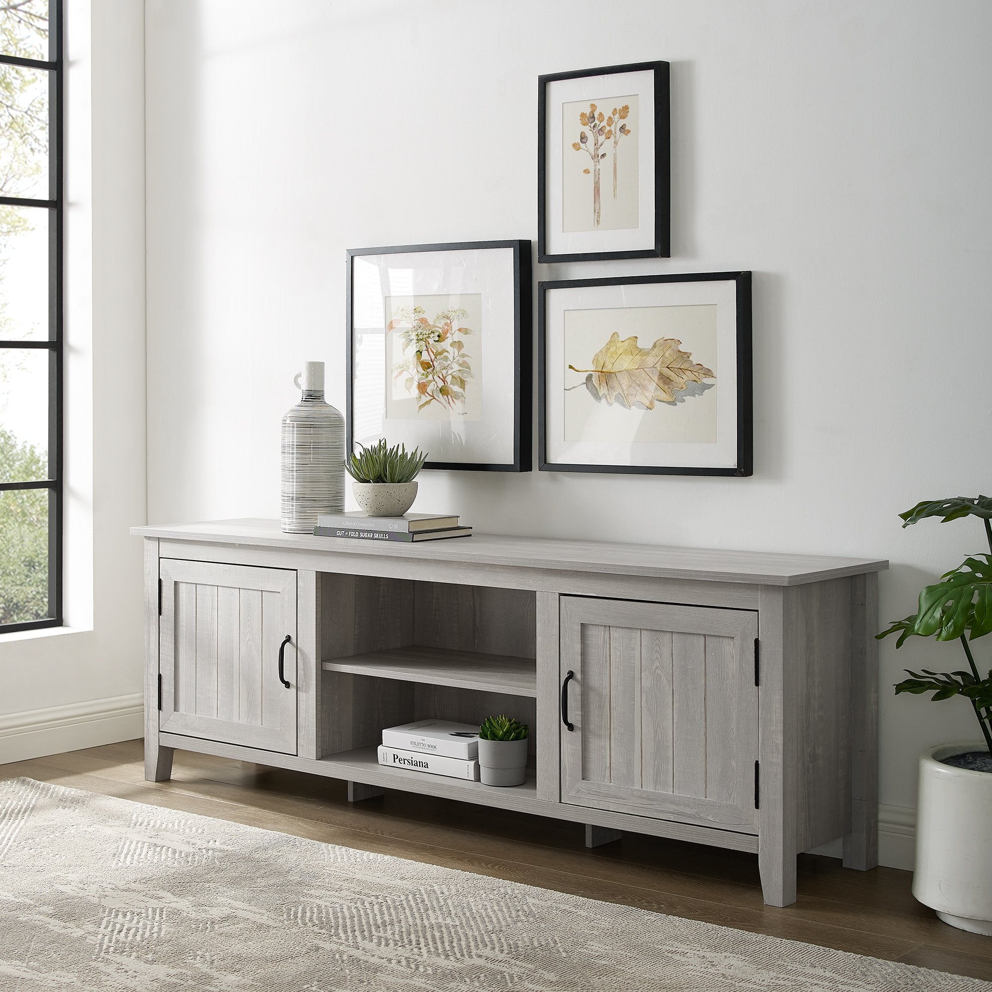 Simple Groove Door Console | Walker Edison