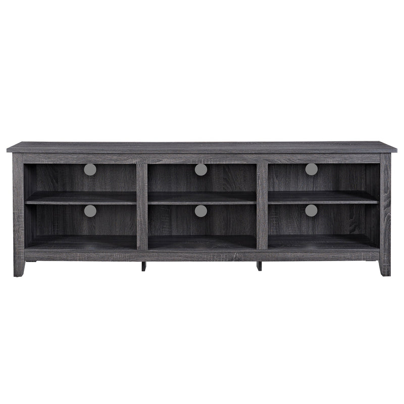 Essential 70" Rustic Wood TV Stand Living Room Walker Edison Charcoal 
