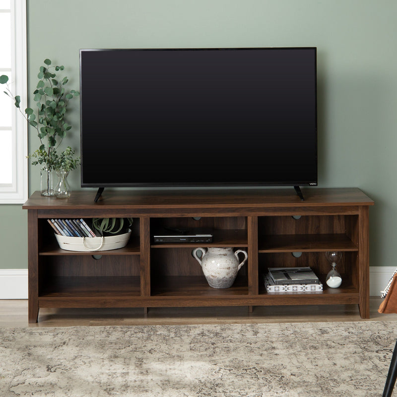 Essential 70" Rustic Wood TV Stand Living Room Walker Edison 