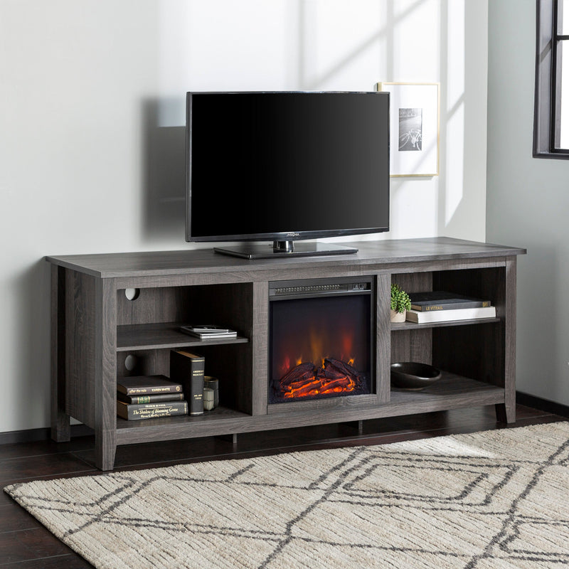 Simple 70" Fireplace TV Stand Living Room Walker Edison 