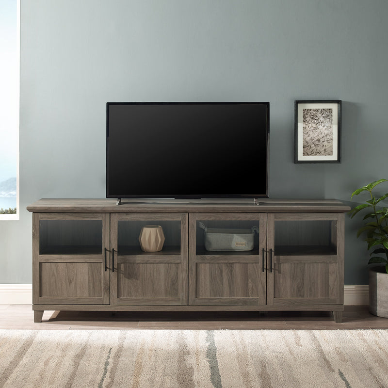 GZMR Black TV Stand for 70-in TV Stands Modern/Contemporary Black TV Cabinet  (Accommodates TVs up to 70-in) in the TV Stands department at