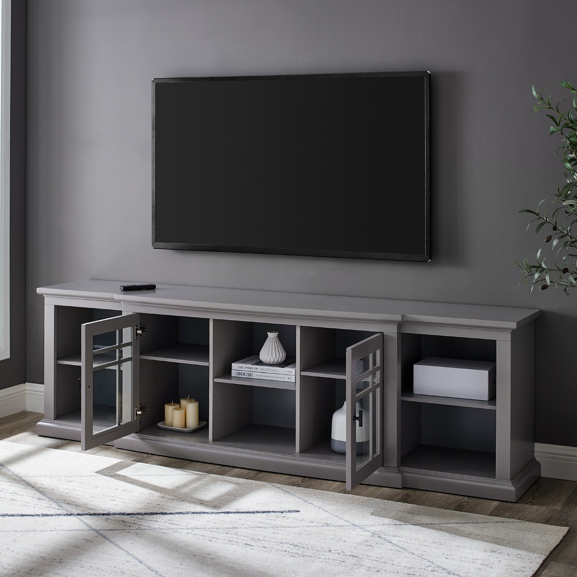 Hattie Glass-Door TV Stand - Thumbnail 2