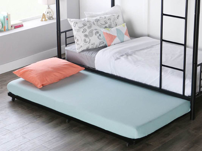 Roll Out Metal Twin Trundle Bed Bedroom Walker Edison 