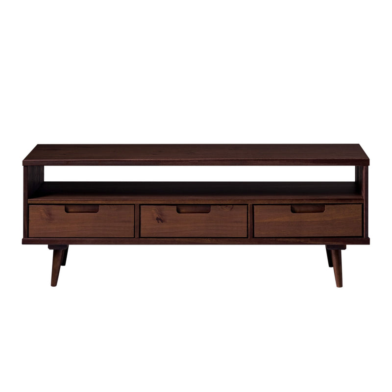 48" 3-Drawer Solid Wood Coffee Table Living Room Walker Edison 