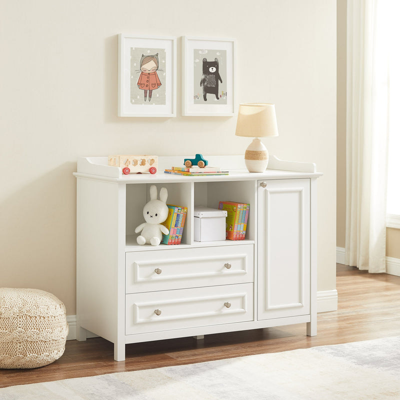 46" 2-Drawer 1-Cabinet Children's Dresser Living Room Walker Edison Solid White 