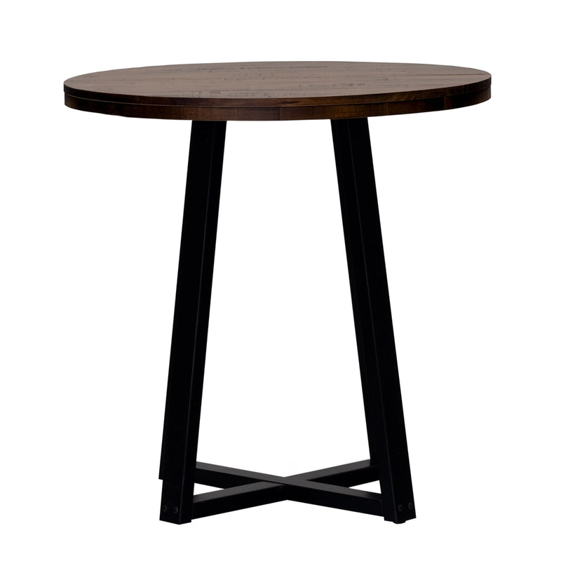 36" Distressed Wood Round Counter Table Living Room Walker Edison 